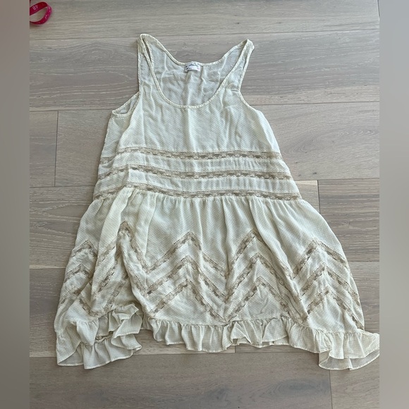 Intimately Free People voile trapeze  Lace Tunic cream dot slip sz small - Picture 5 of 11